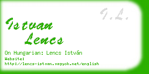 istvan lencs business card
